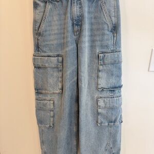 Women’s Light Blue Cargo Jeans